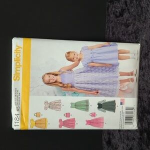 🐢Simplicity 1184 Unused Dress Pattern Sizes K5 (7,8,10,12,14)